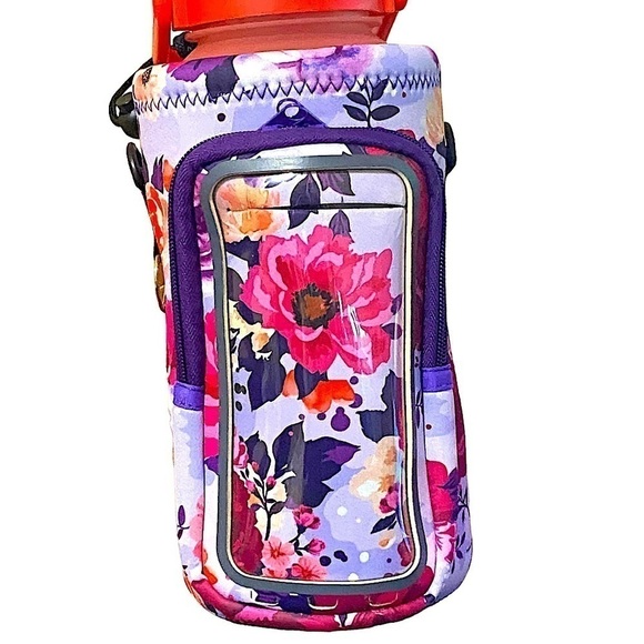 Motivational Water Bottle Zip Phone Holder, key holder Neoprene Wrap  Handle NWT - Picture 5 of 8